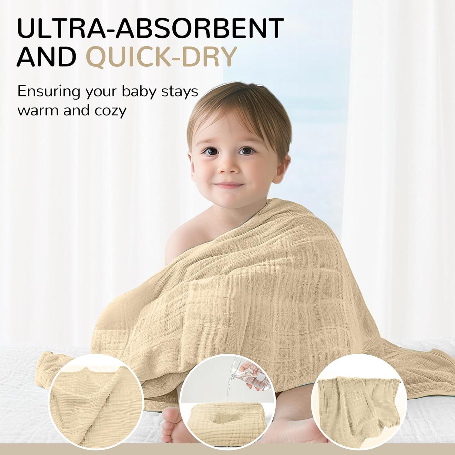 Toallas de bebé con capucha Momsnug - 3 unidades de 88.9 cm - Algodón