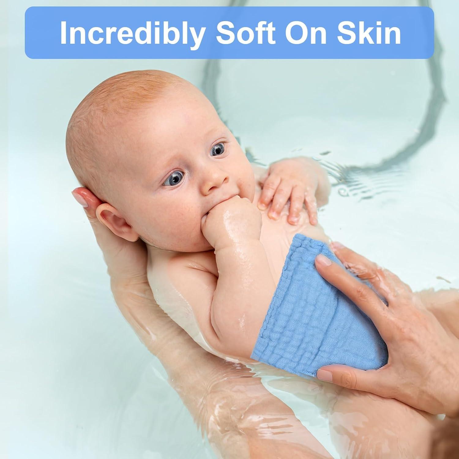 4 Paños de Muselina para Bebés Qianyu 100% Algodón Multicolor