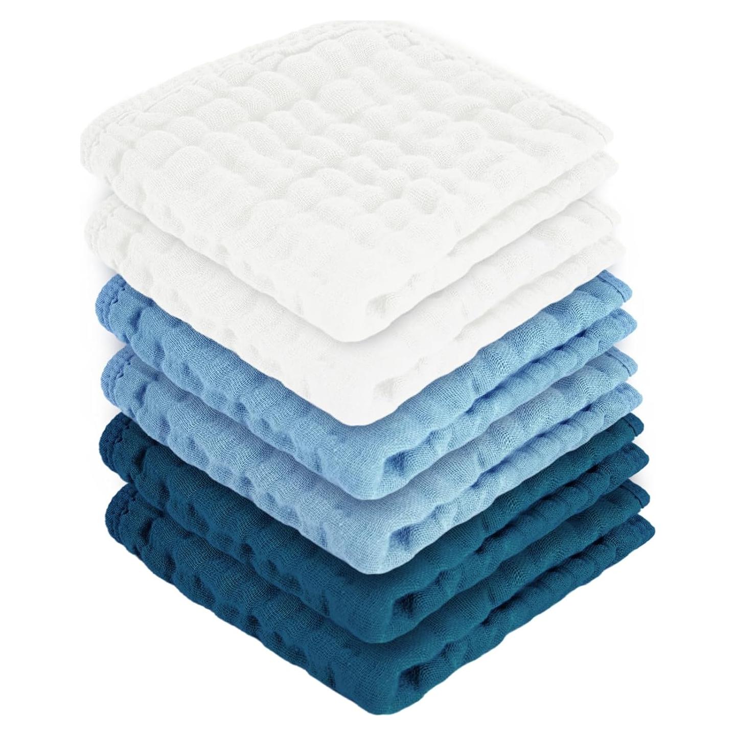 Toallitas para Bebé 100% Algodón 30x30 cm 6 Piezas