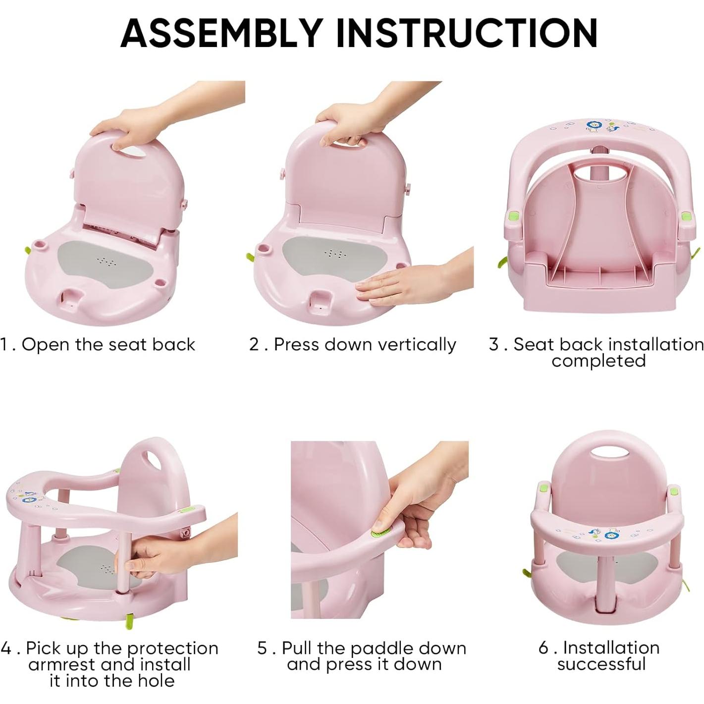 Asiento de Baño Antideslizante para Bebés 6-18 Meses Blanco