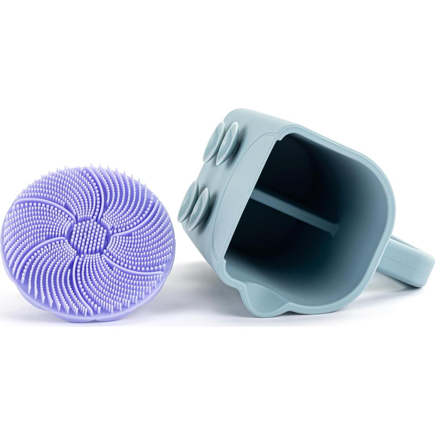 Set de Baño para Bebé DEMDACO: Taza de Enjuague y Cepillo de Silicona