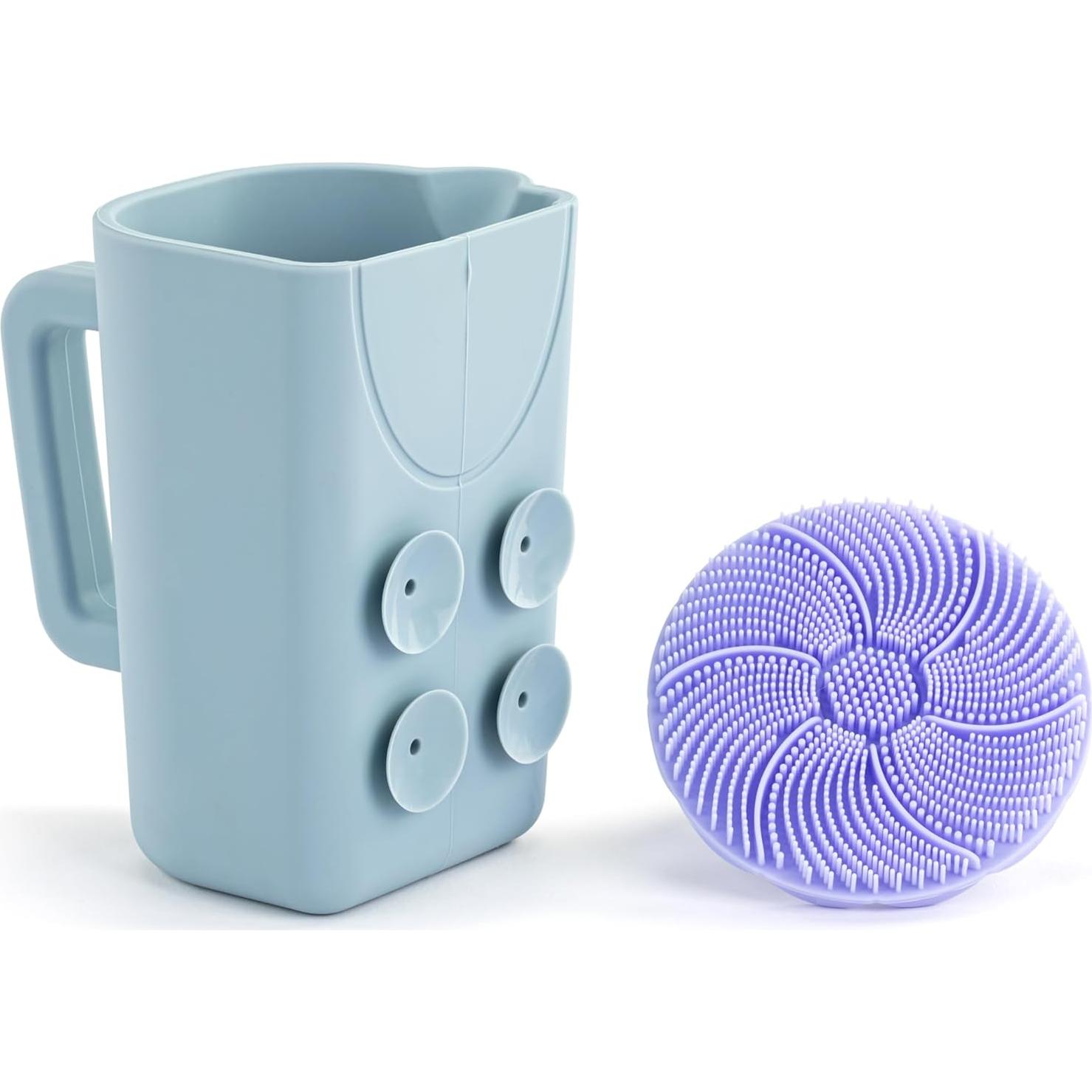 Set de Baño para Bebé DEMDACO: Taza de Enjuague y Cepillo de Silicona