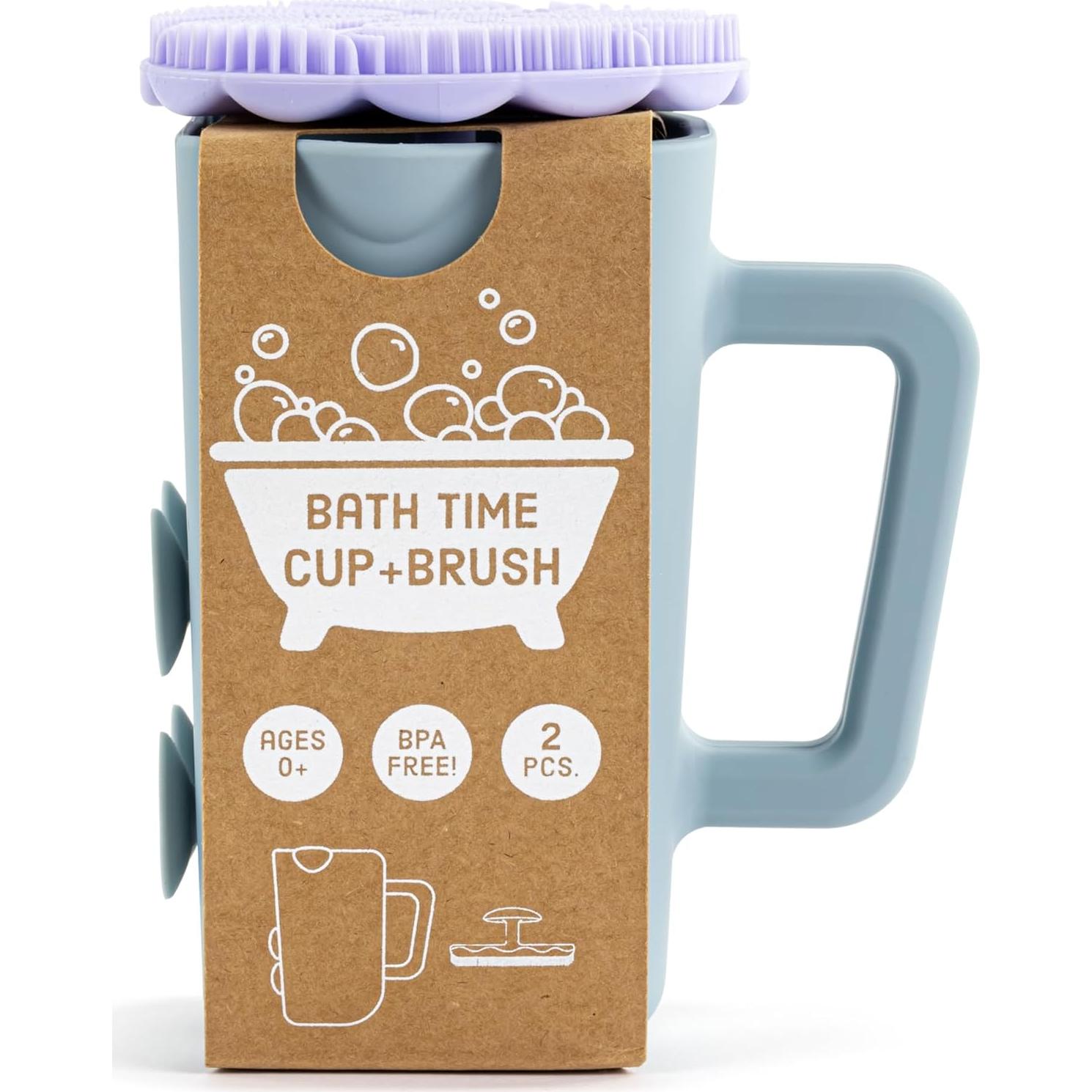 Set de Baño para Bebé DEMDACO: Taza de Enjuague y Cepillo de Silicona