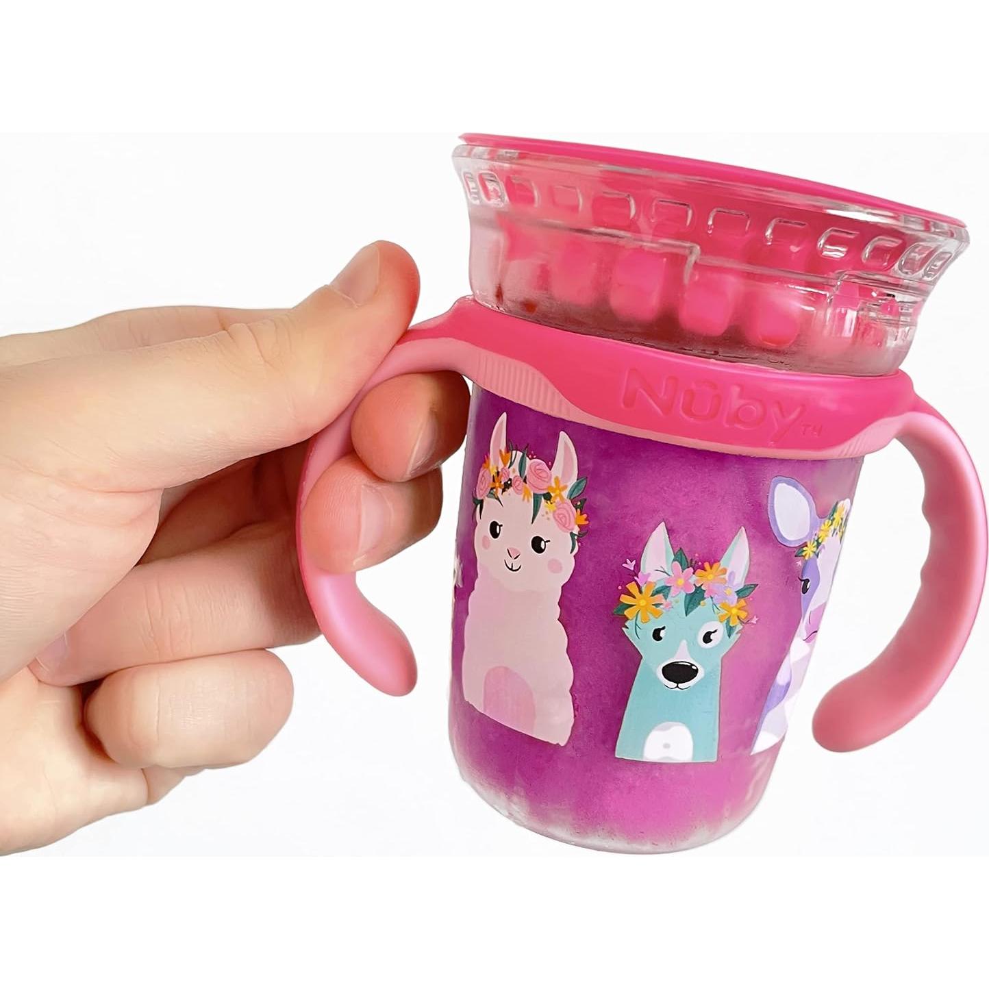 Vaso de Bebida 360 Nuby con Mangos Removibles 240 ml Rosa