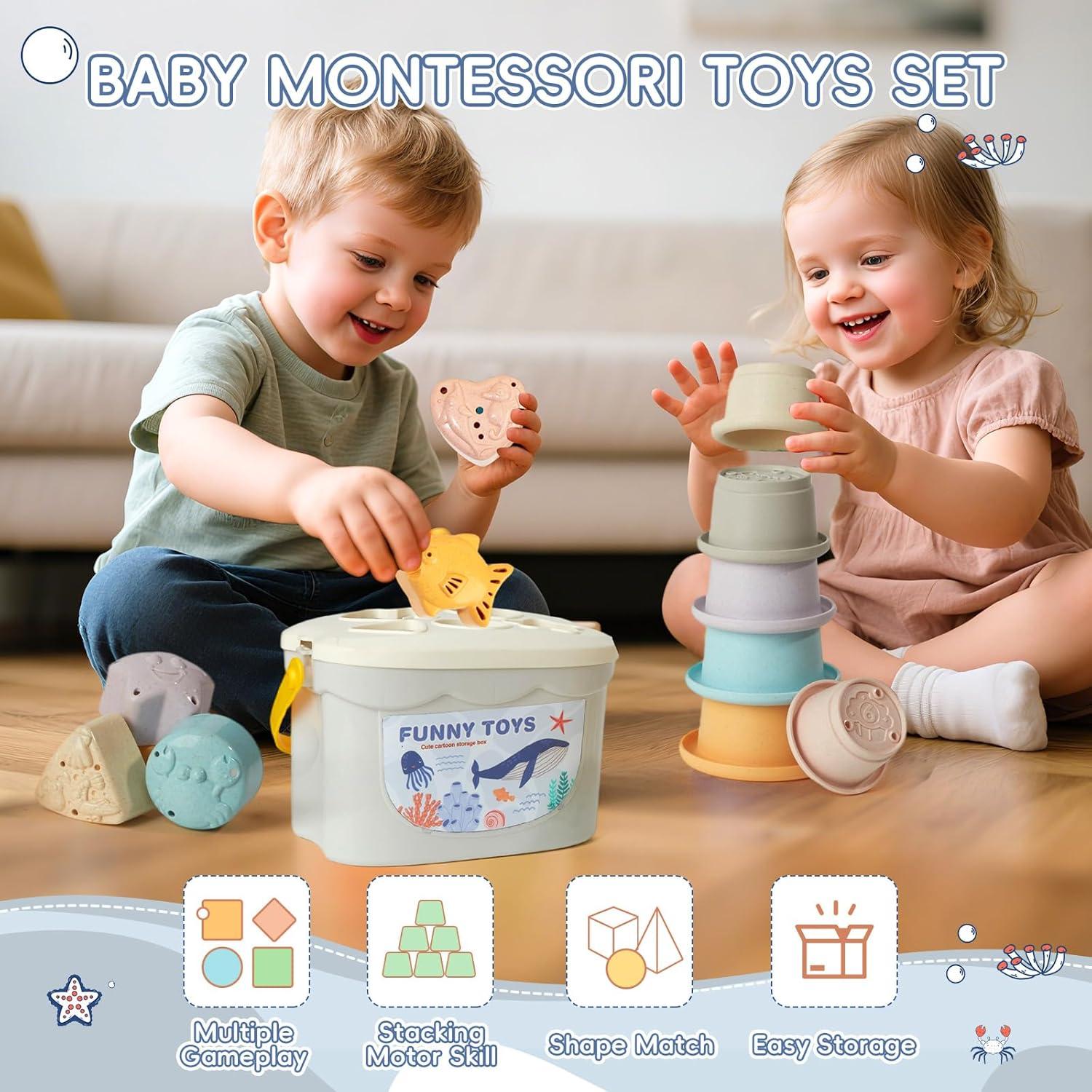 Juguetes de Baño 21PCS AMCHSURI Montessori para Bebés