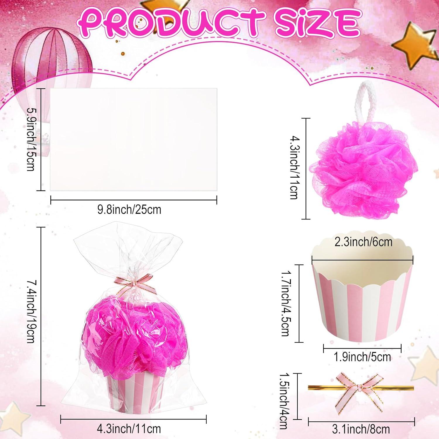 50 Conjuntos de Regalos Baby Shower Rosa - Esponjas y Decoración