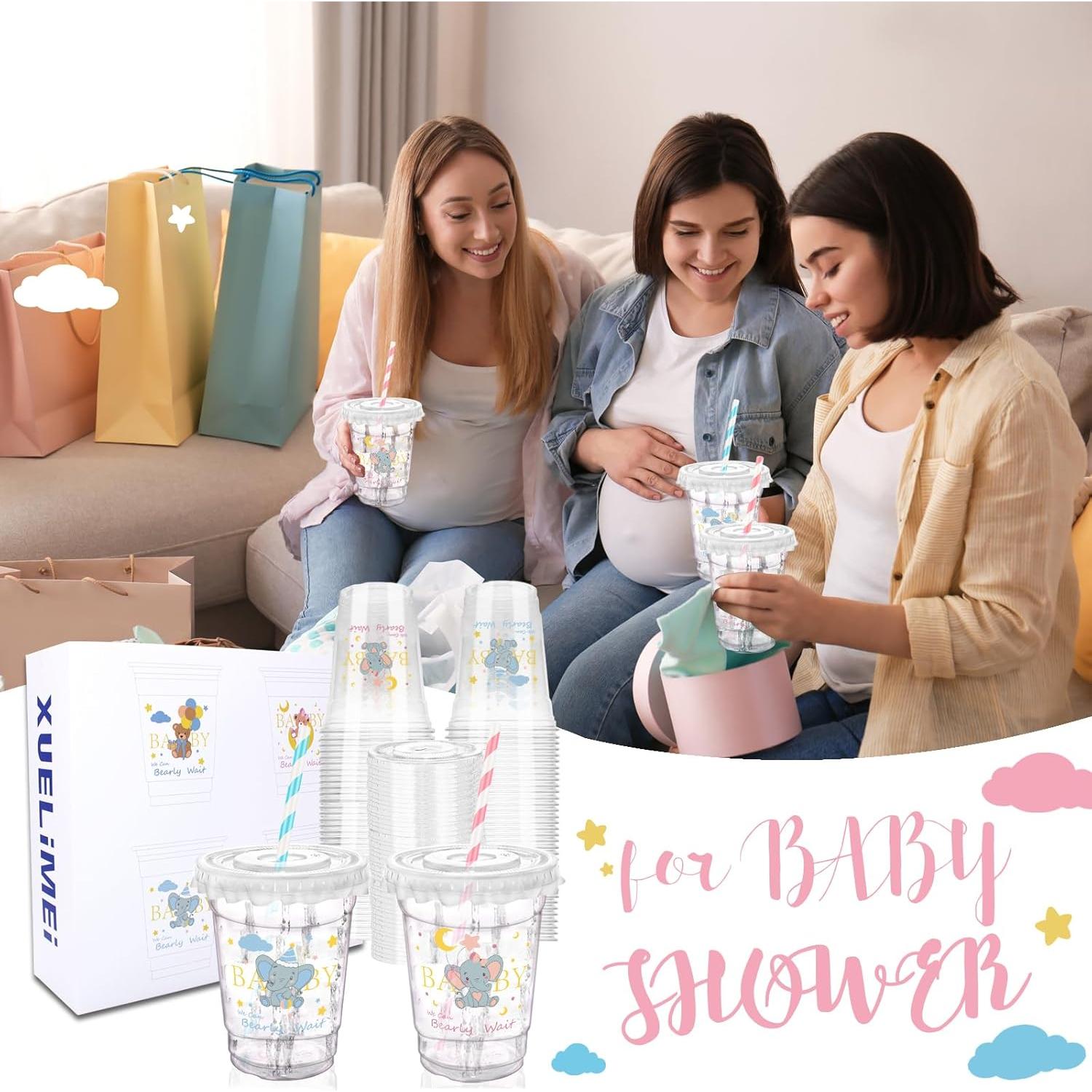 Vasos de Plástico Desechables Xuelimei Elefante Rosa y Azul 50u