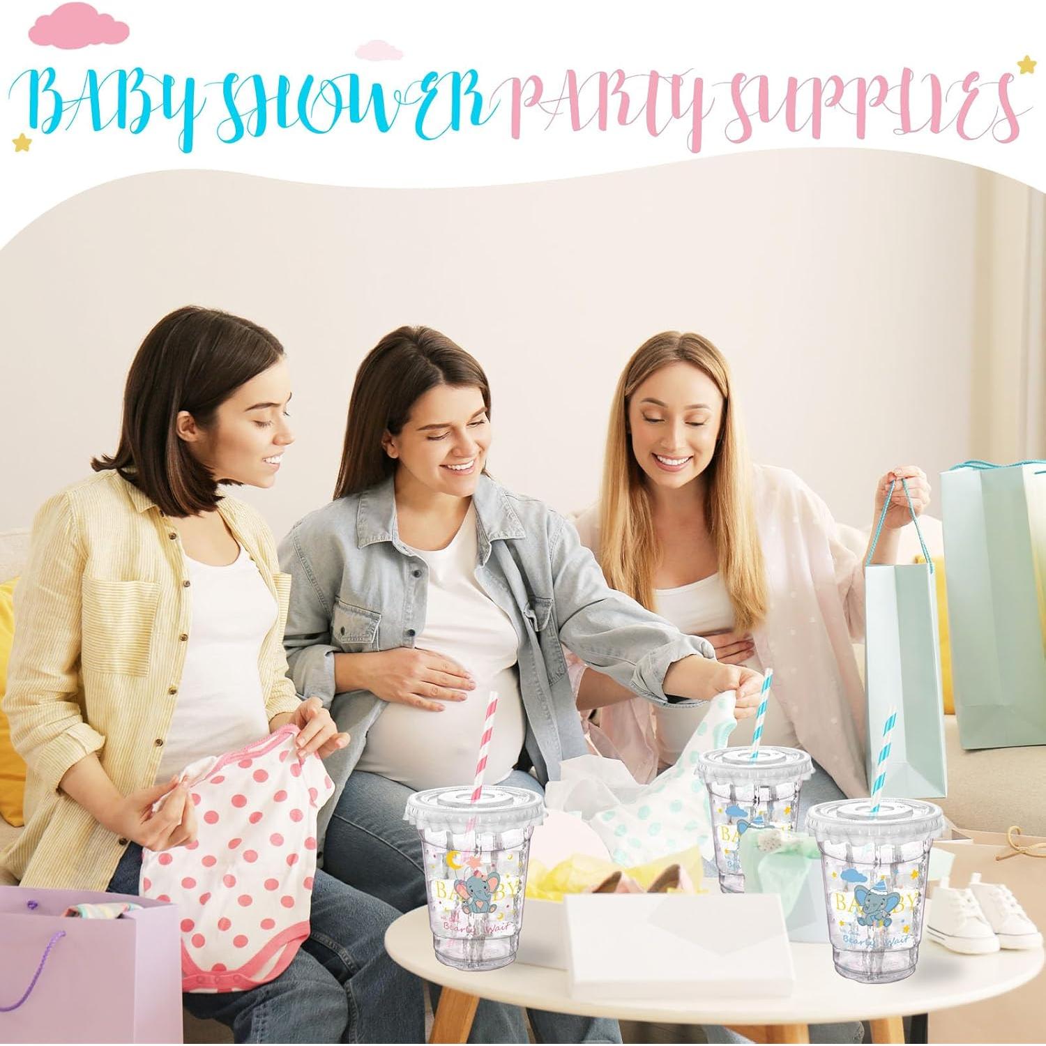 Vasos de Plástico Desechables Xuelimei Elefante Rosa y Azul 50u