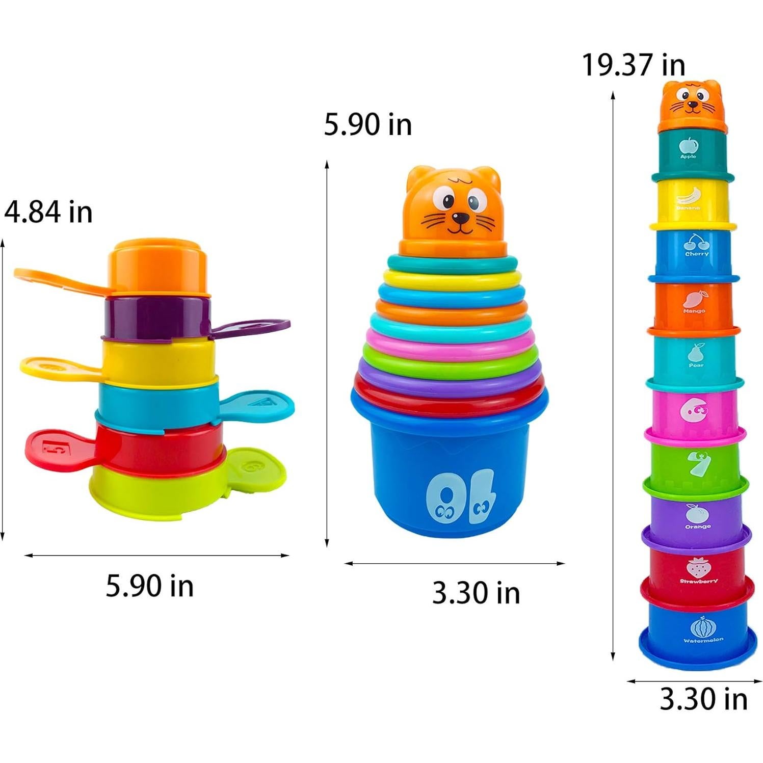 Juego de 17 Tazas Apilables Multicolor Ella Dream para Bebés