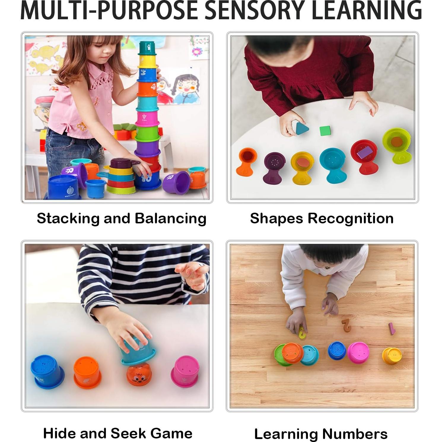 Juego de 17 Tazas Apilables Multicolor Ella Dream para Bebés