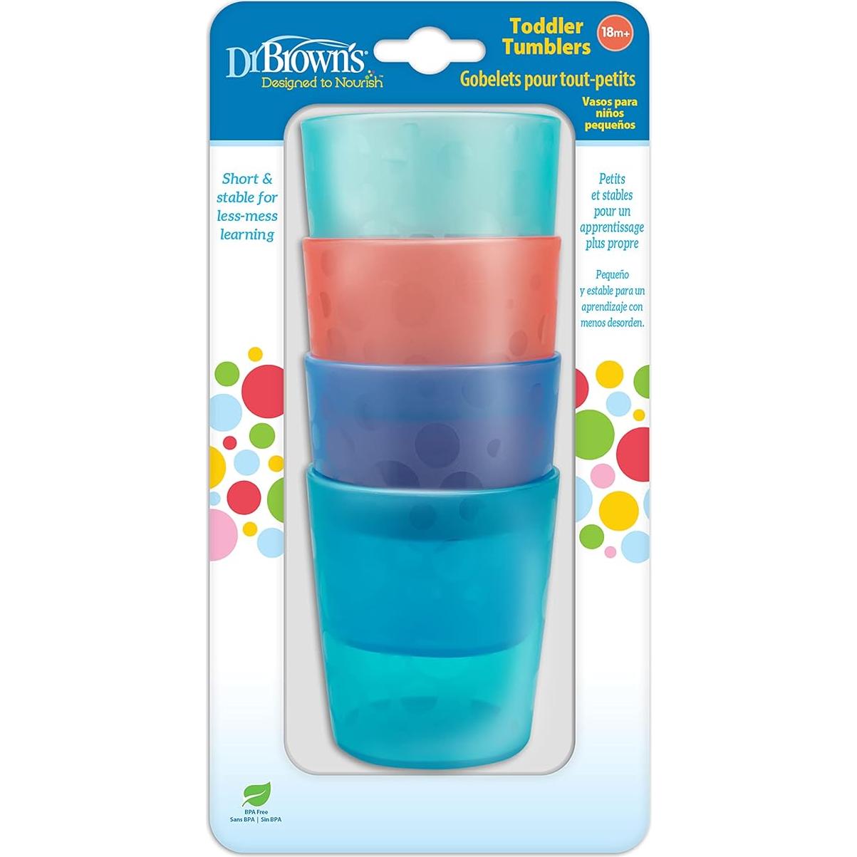 Vasos de Entrenamiento Abiertos Dr. Brown's, 4 Piezas, 18m+, Sin BPA