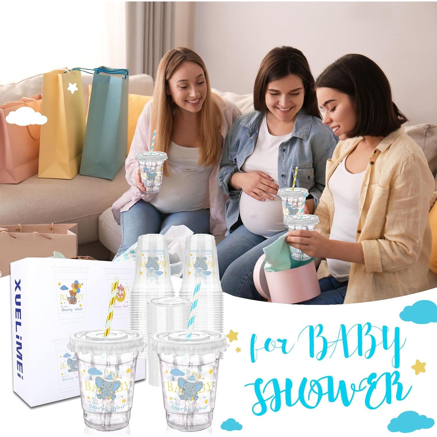 Vasos de Plástico Desechables Xuelimei 12 oz 50 Piezas Azul