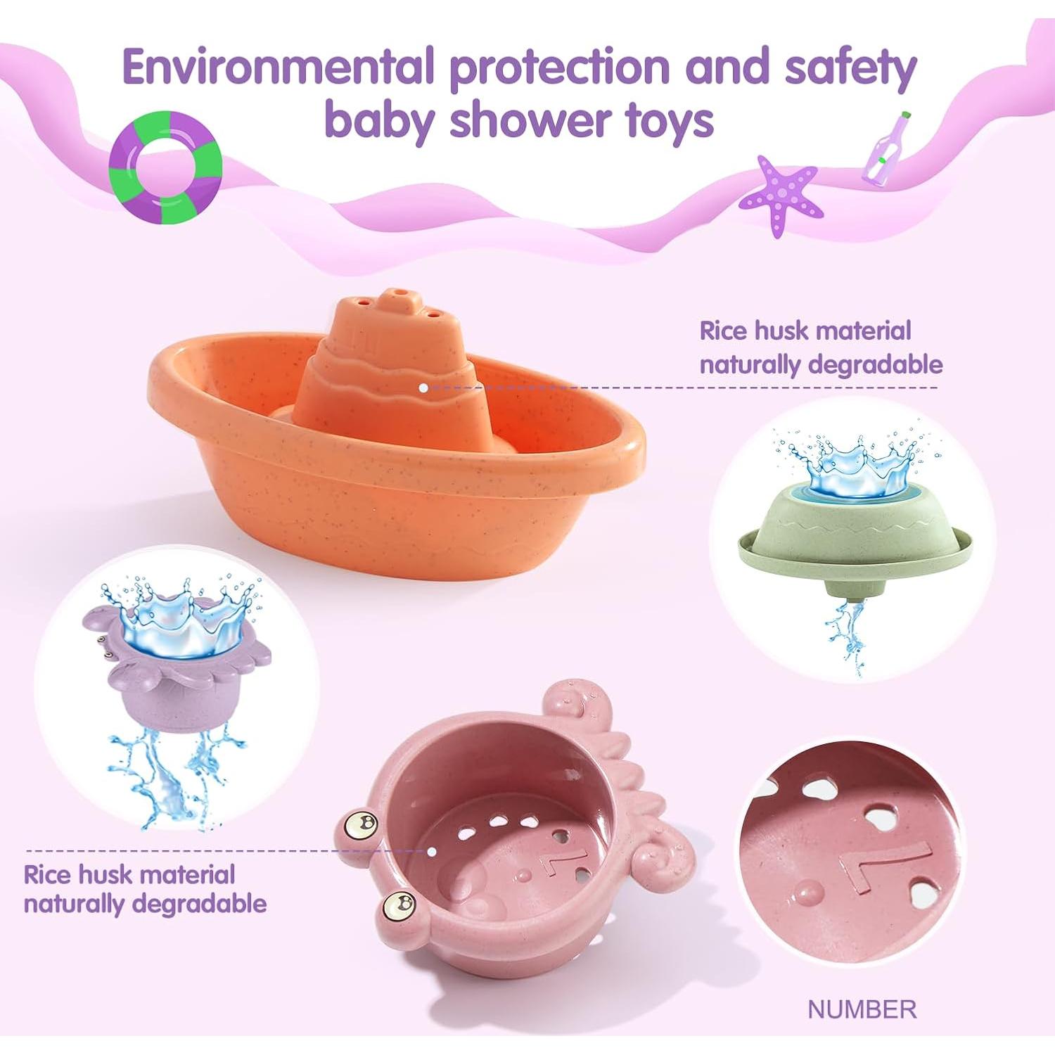 Juguetes de Baño para Bebés AMCHSURI 14 PCS Coloridos