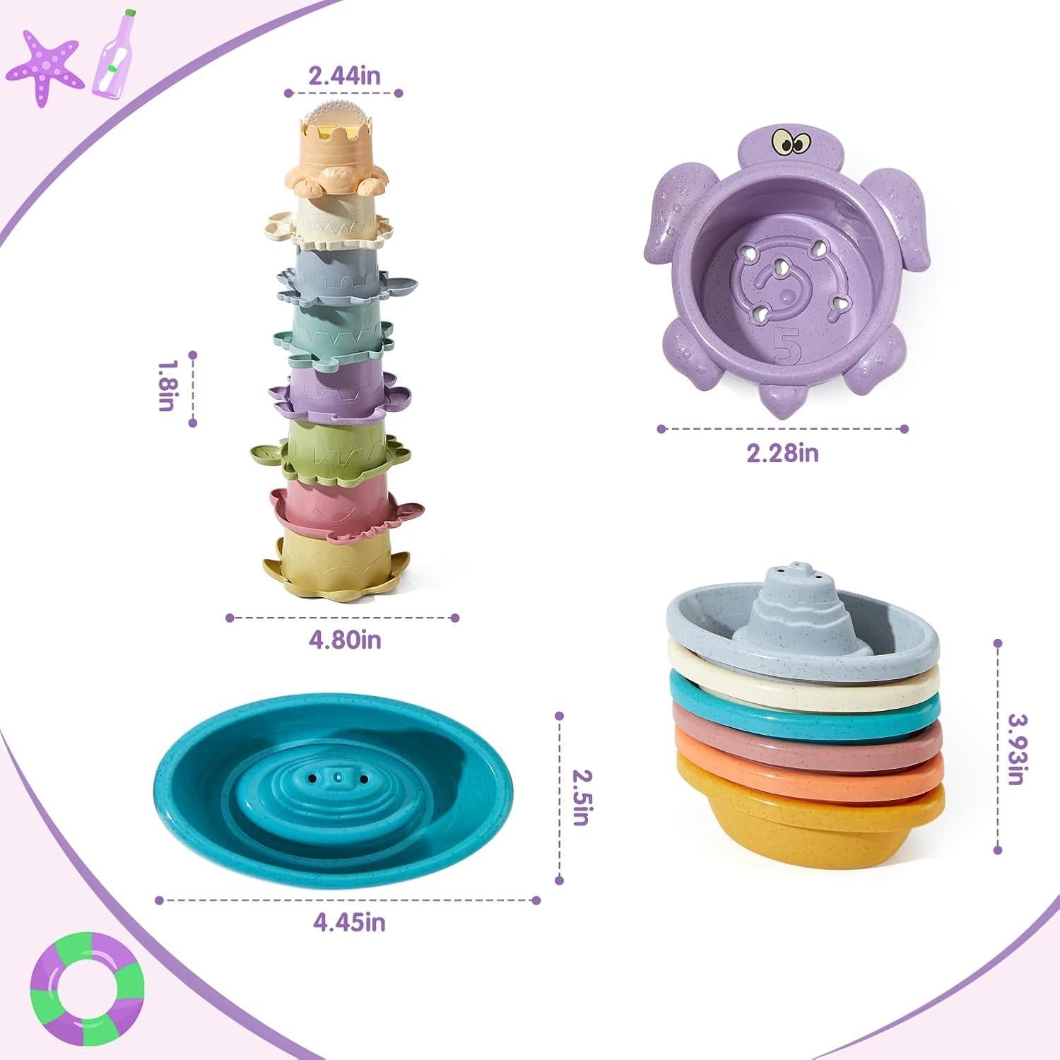 Juguetes de Baño para Bebés AMCHSURI 14 PCS Coloridos