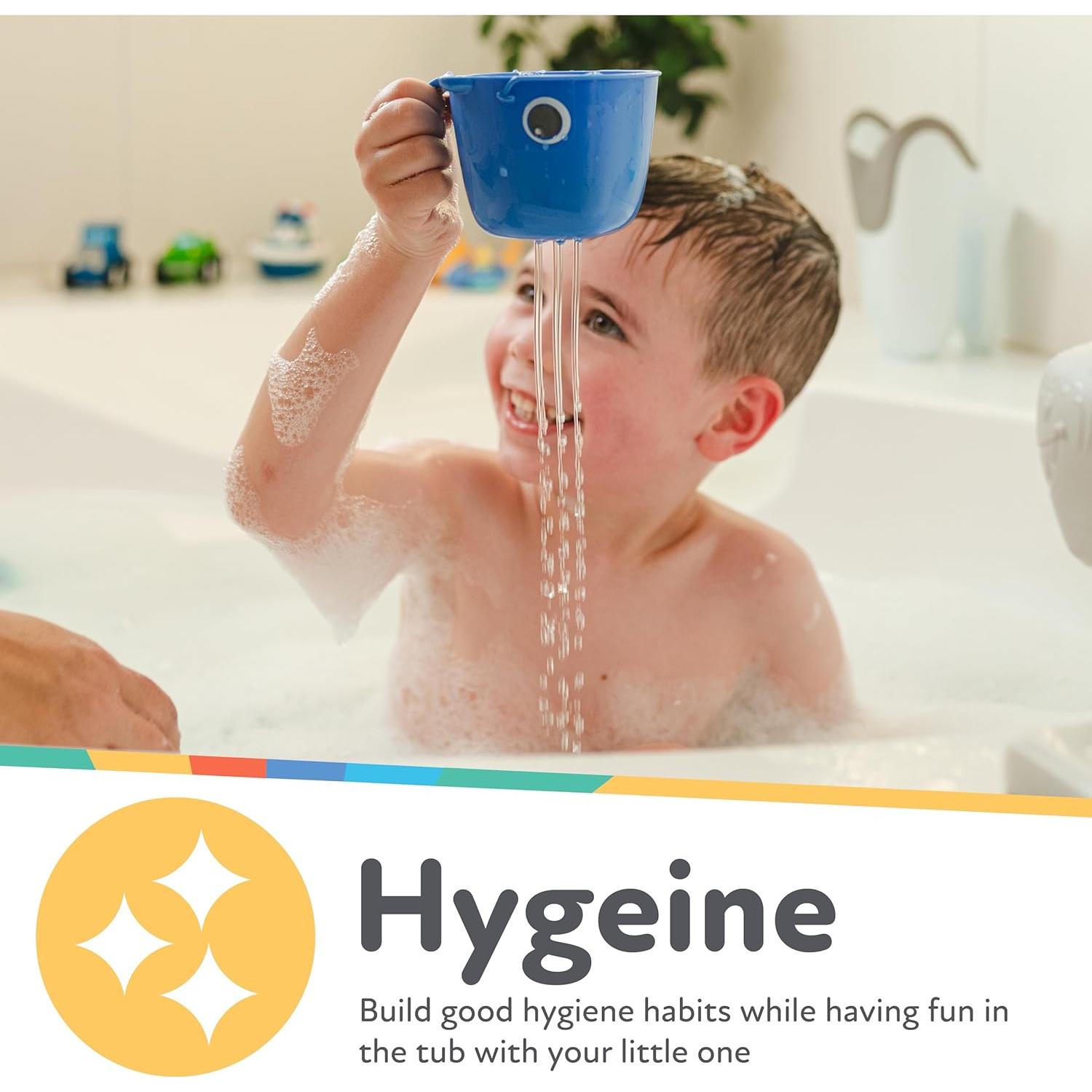 Tazas de Baño Nuby Ballena - 3 Tazas Apilables para Niños