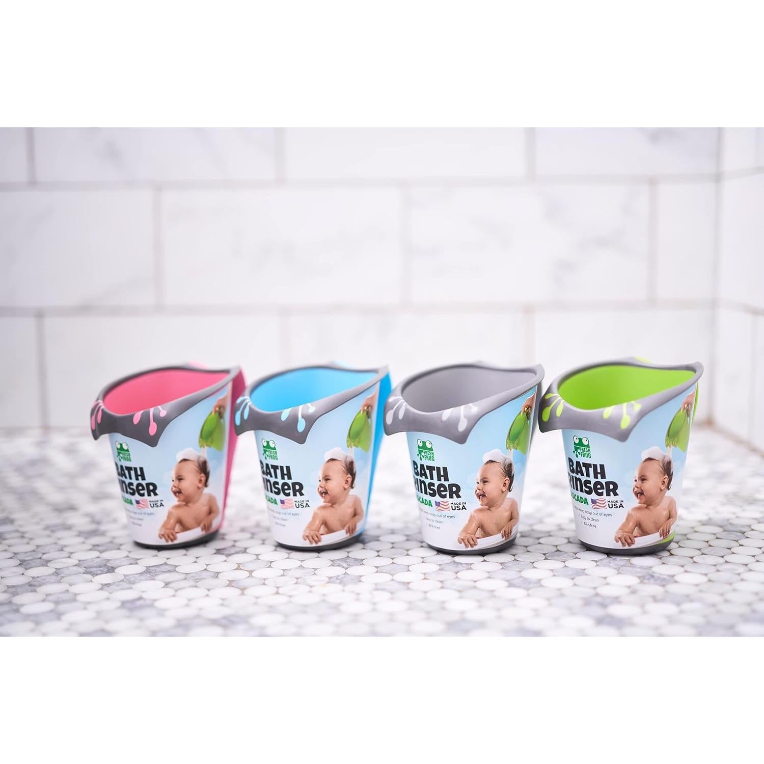 Taza de Baño Plástico 800ml Rinser Cascada Gris - Hecho en EE. UU.