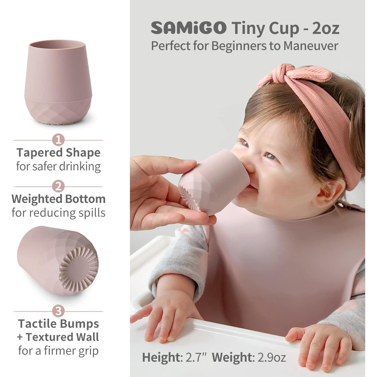 Tazas de Silicona para Bebés SAMiGO 60 ml Rosado - Entrenamiento