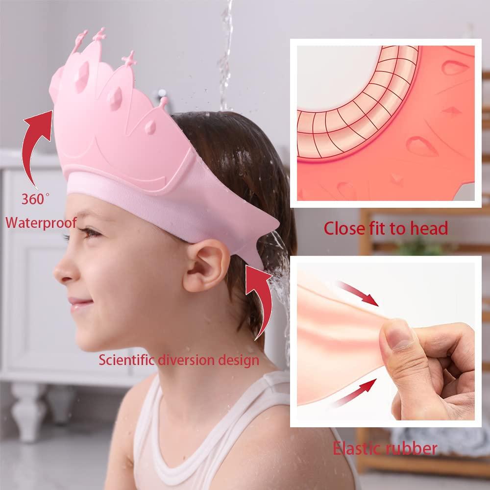 Gorro de Ducha para Bebé Thcbme Rosa Ajustable 0-9 Años