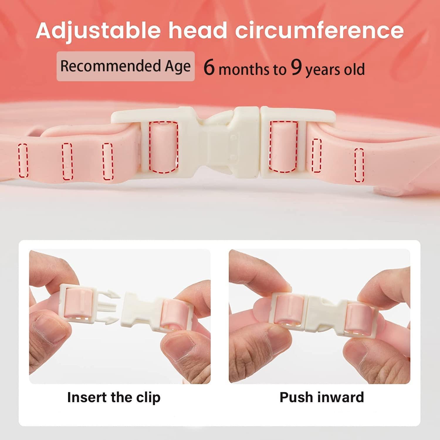 Gorro de Ducha para Bebé Thcbme Rosa Ajustable 0-9 Años