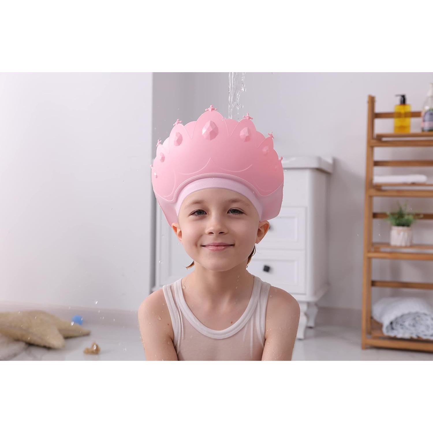 Gorro de Ducha para Bebé Thcbme Rosa Ajustable 0-9 Años