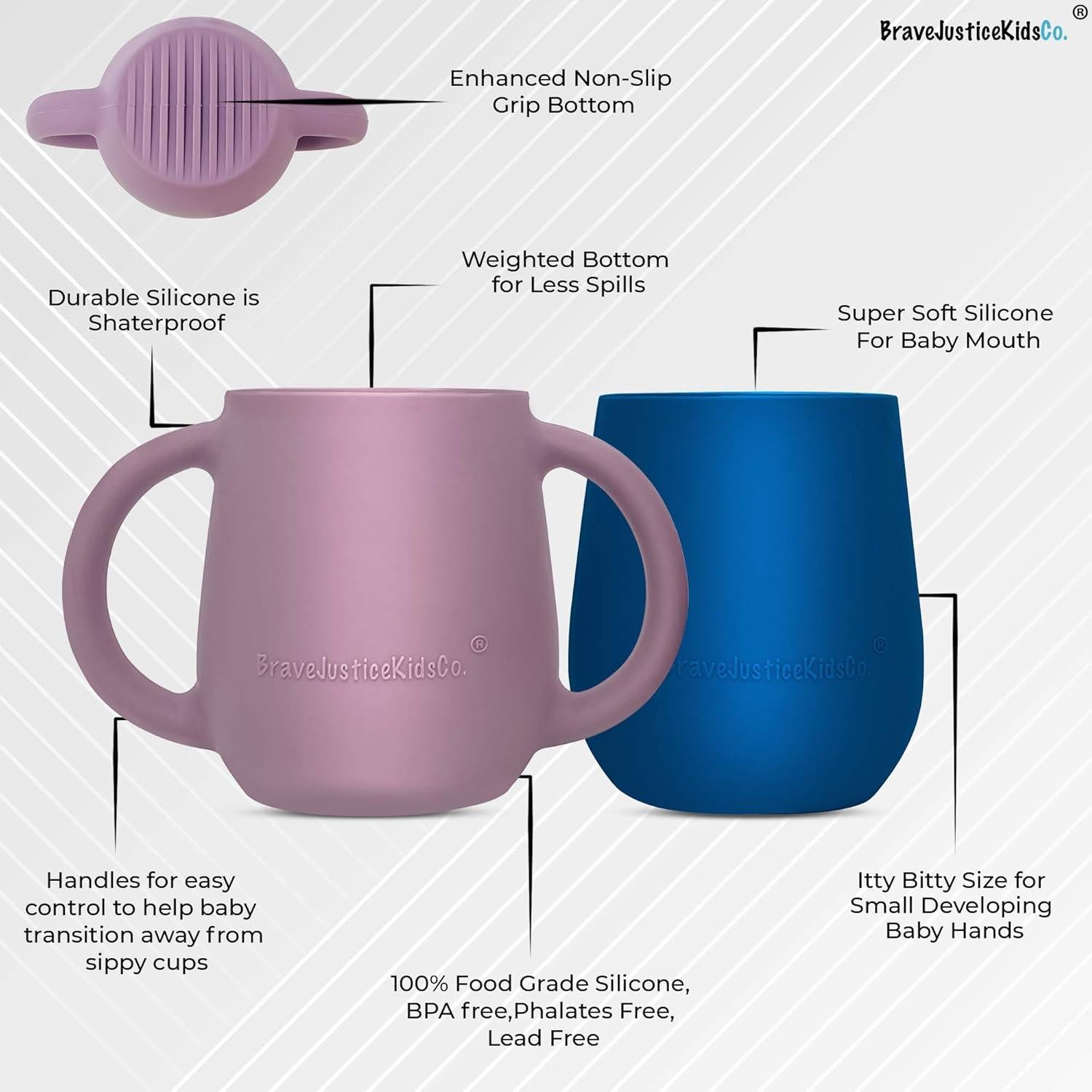 Tazas de Silicona para Bebé BraveJusticeKidsCo. 2 Unidades