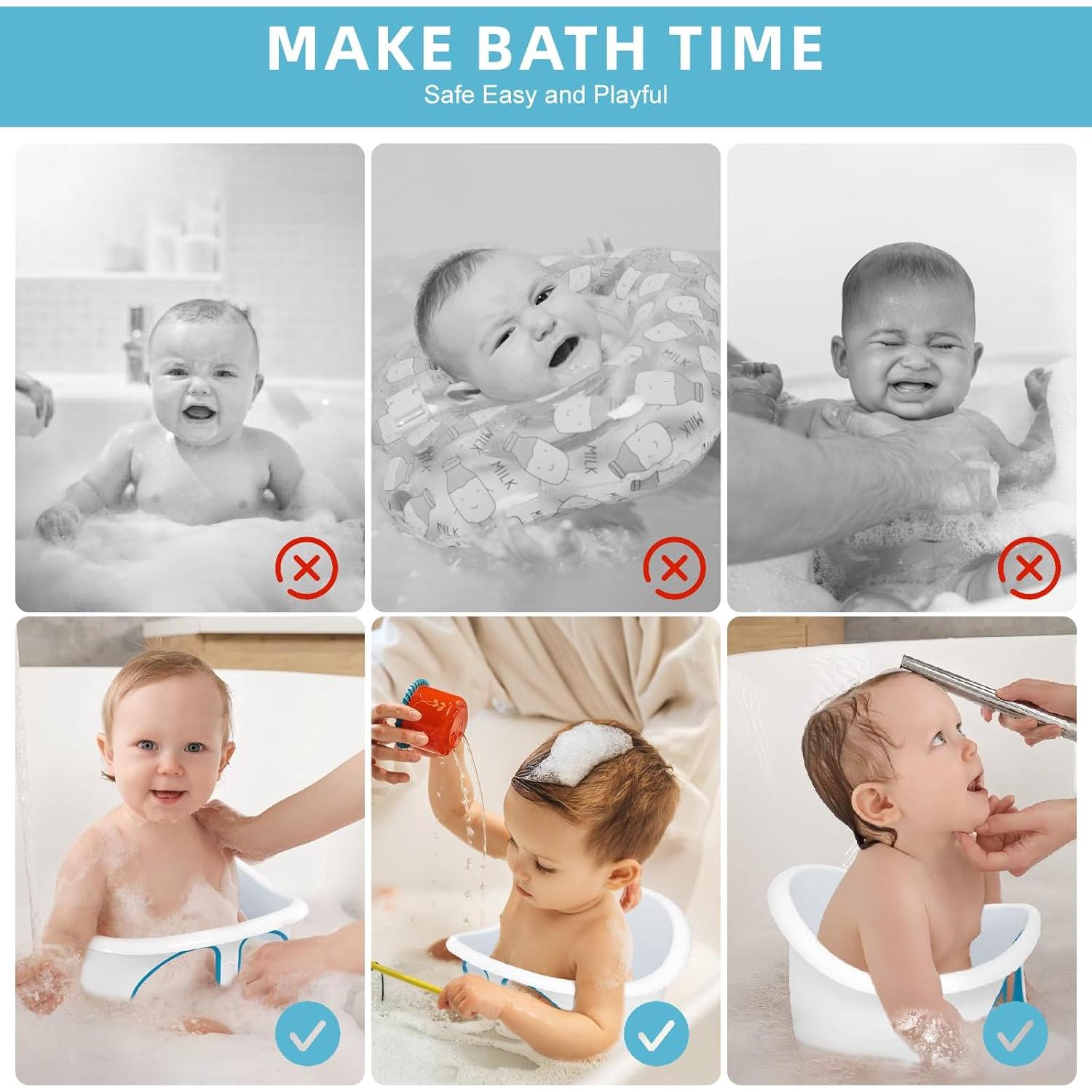 Silla de Baño para Bebés GiggleGlow con Ventosas - Azul