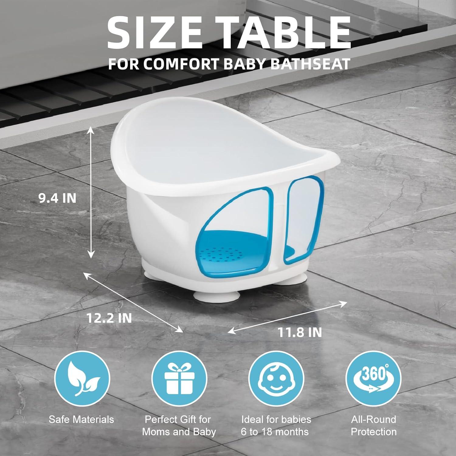 Silla de Baño para Bebés GiggleGlow con Ventosas - Azul