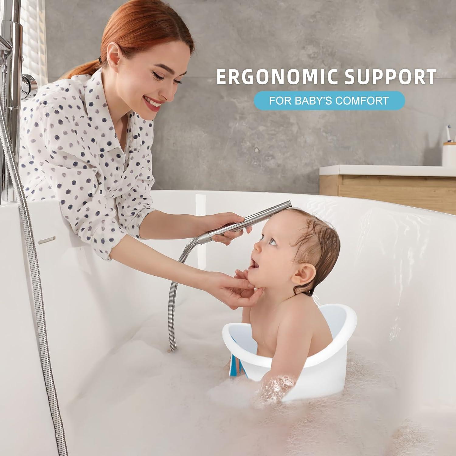 Silla de Baño para Bebés GiggleGlow con Ventosas - Azul