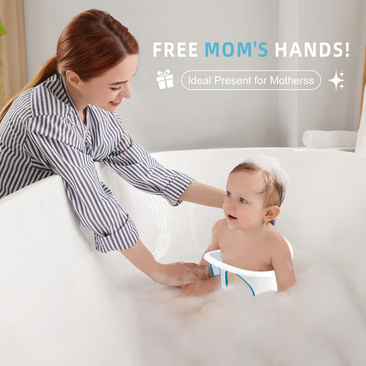 Silla de Baño para Bebés GiggleGlow con Ventosas - Azul