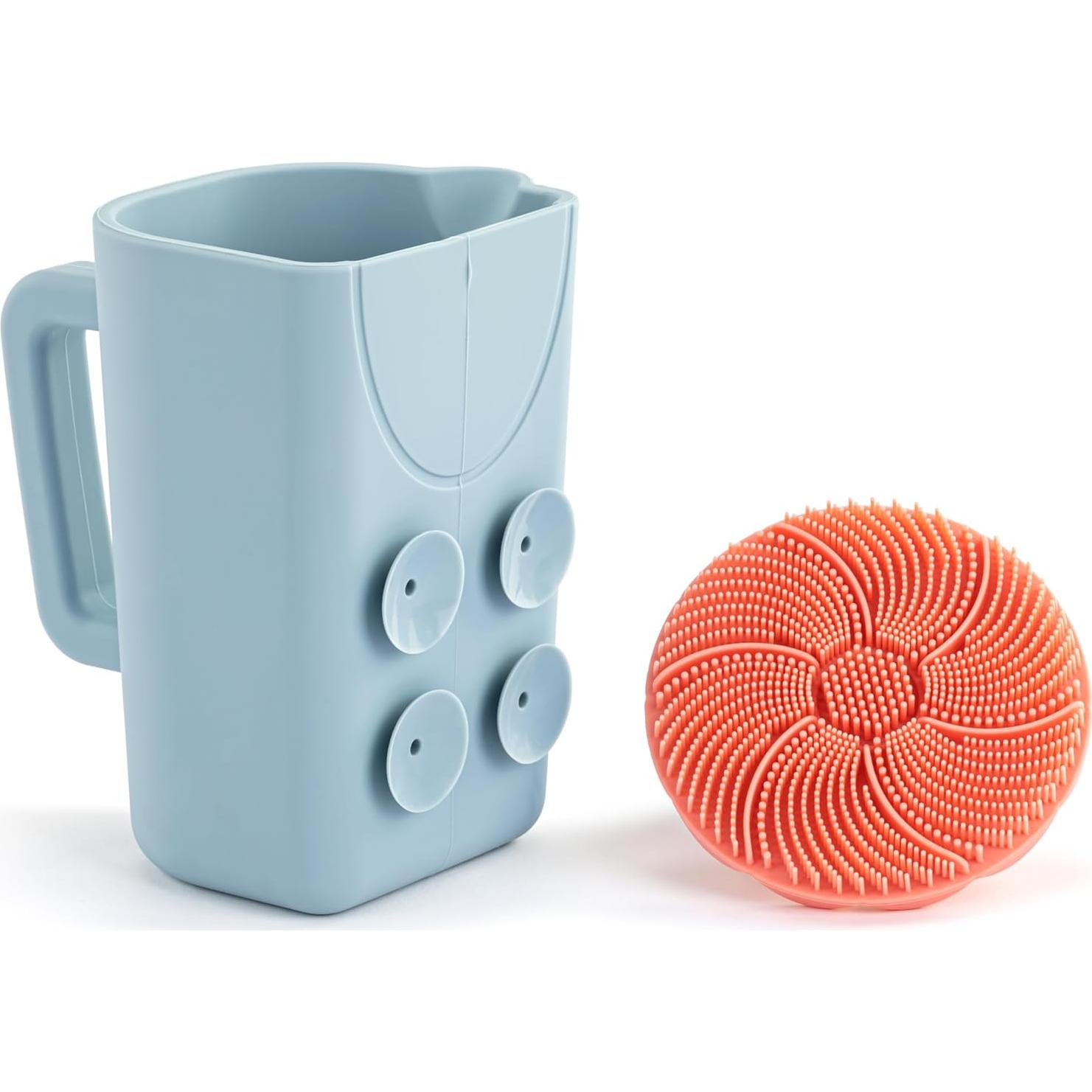 Juego de Taza de Enjuague y Cepillo Silicona DEMDACO Rosa