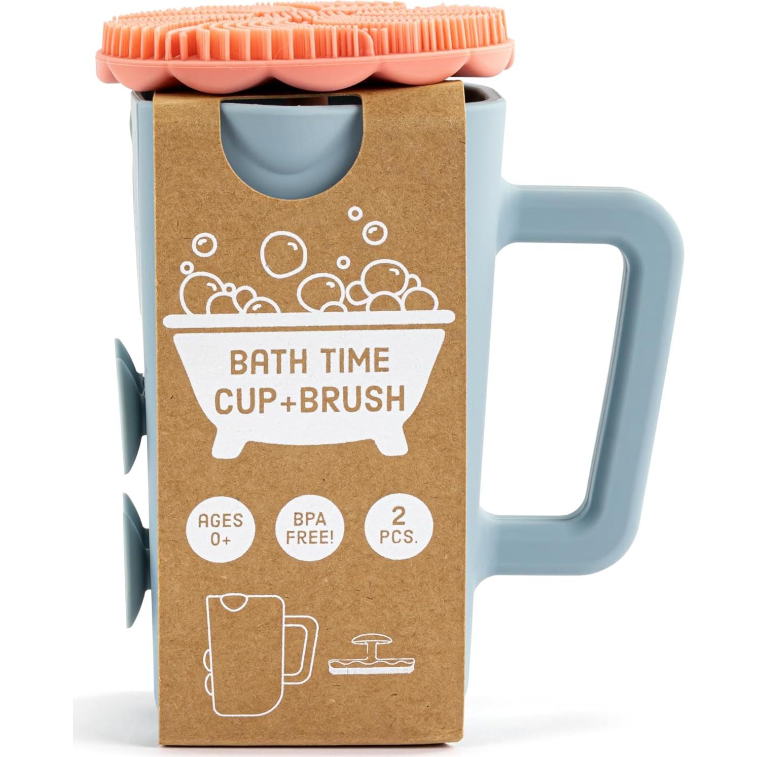 Juego de Taza de Enjuague y Cepillo Silicona DEMDACO Rosa