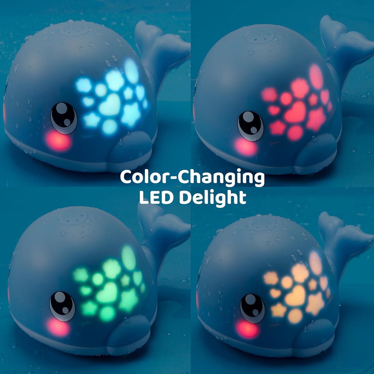 Juguete de Baño Ballena JOVA con Luz Cambiante IPX7