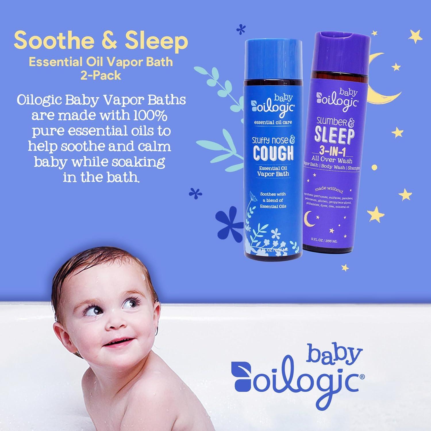 Jabón suave Oilogic para bebés - Sueño y descanso, 3 en 1