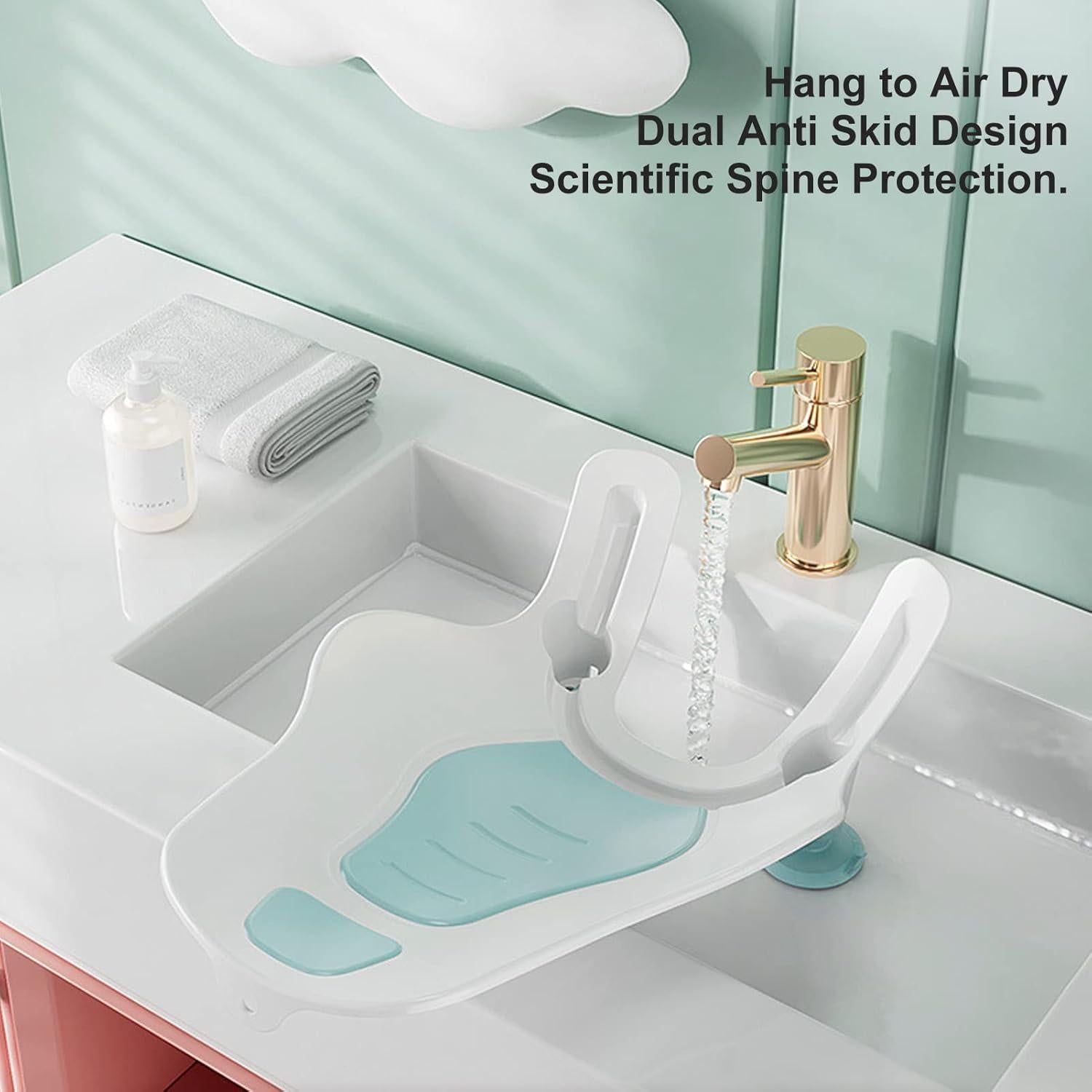 Bañera Plegable para Bebés Clean Rinse Verde Menta 31.8x51cm