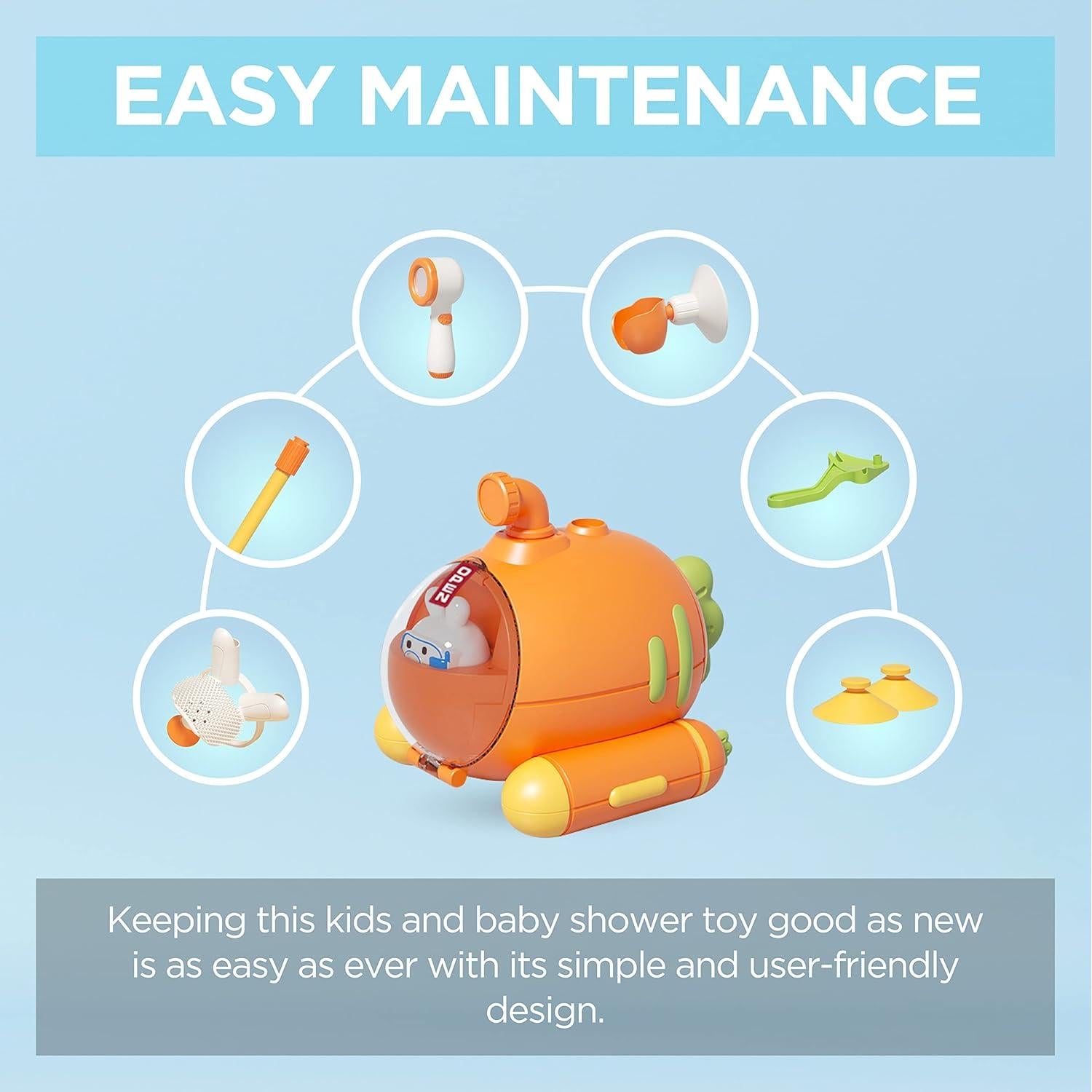 Cabezal de Ducha para Bebés Lunobaby Tubby Dolphin - Juguete de Baño