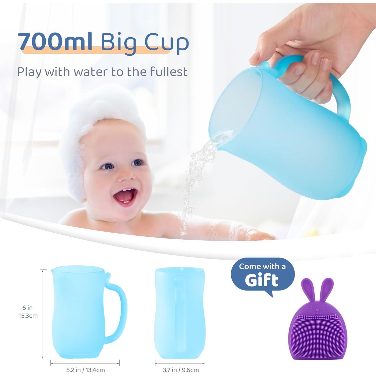 Taza de Enjuague para Bebés HOLINDK - Silicona 700 mL Azul