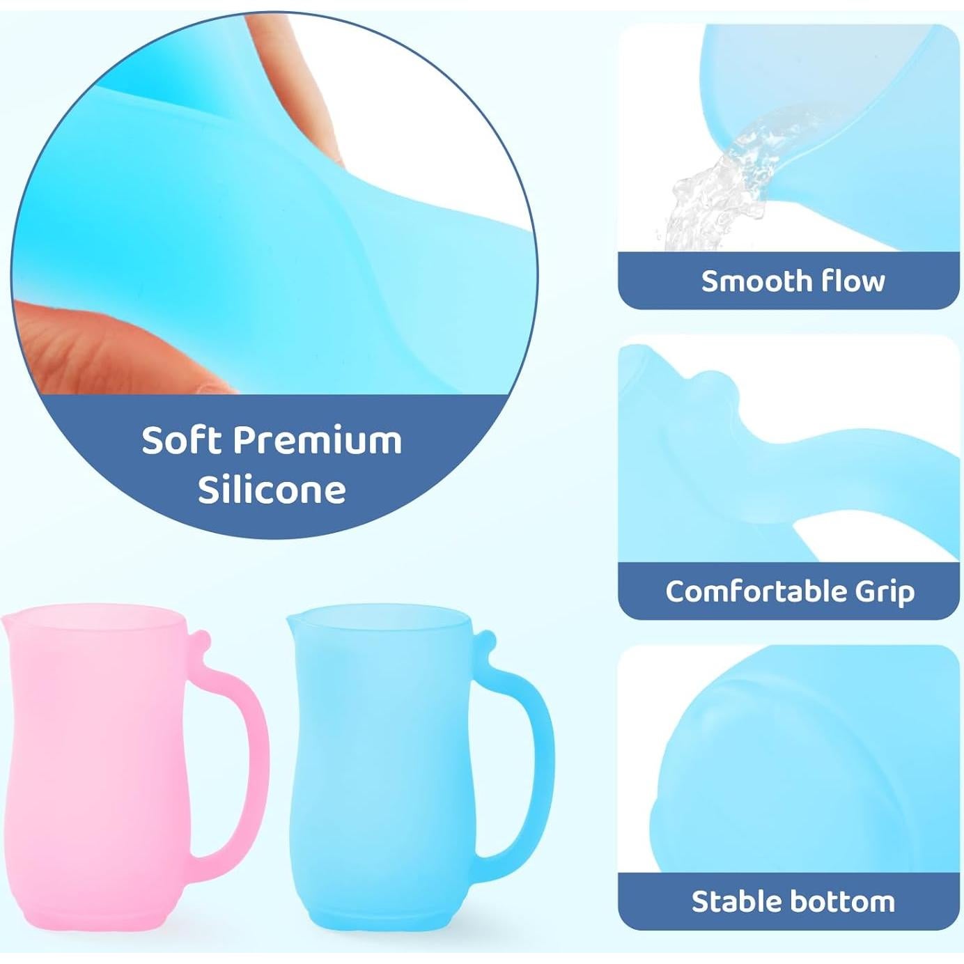 Taza de Enjuague para Bebés HOLINDK - Silicona 700 mL Azul