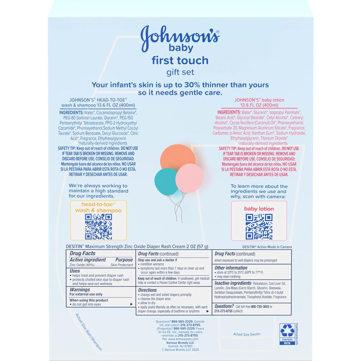 Set de Regalo Johnson's Baby Primer Toque para Bebé - 4 Productos