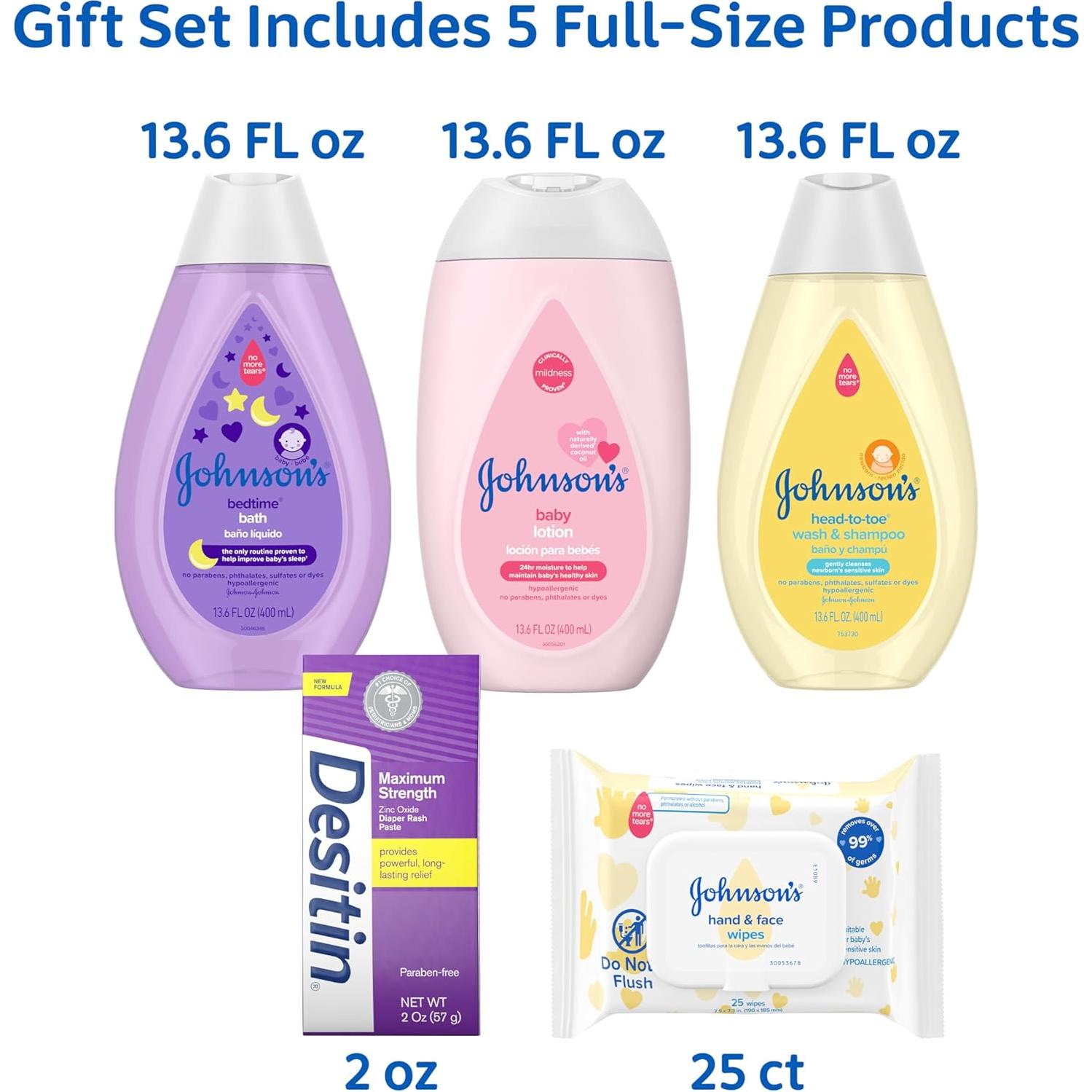 Set de Regalo Johnson's Baby y Desitin - 5 Esenciales para Bebés