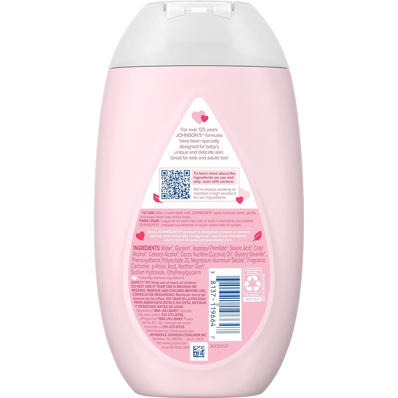 Loción Hidratante Suave Johnson's Baby 403.6 ml con Aceite de Coco