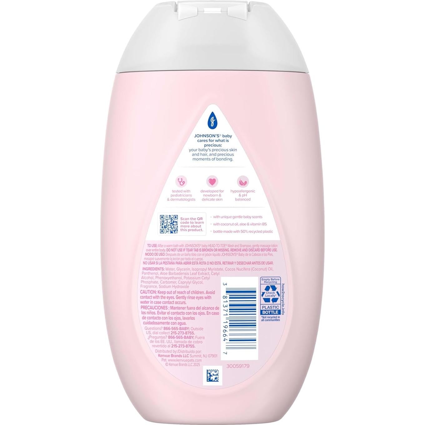 Loción Hidratante Suave Johnson's Baby 403.6 ml con Aceite de Coco