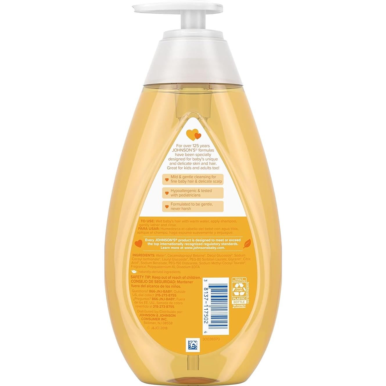 Champú para Bebés Johnson 600 ml Sin Lagrimas Hipoalergénico