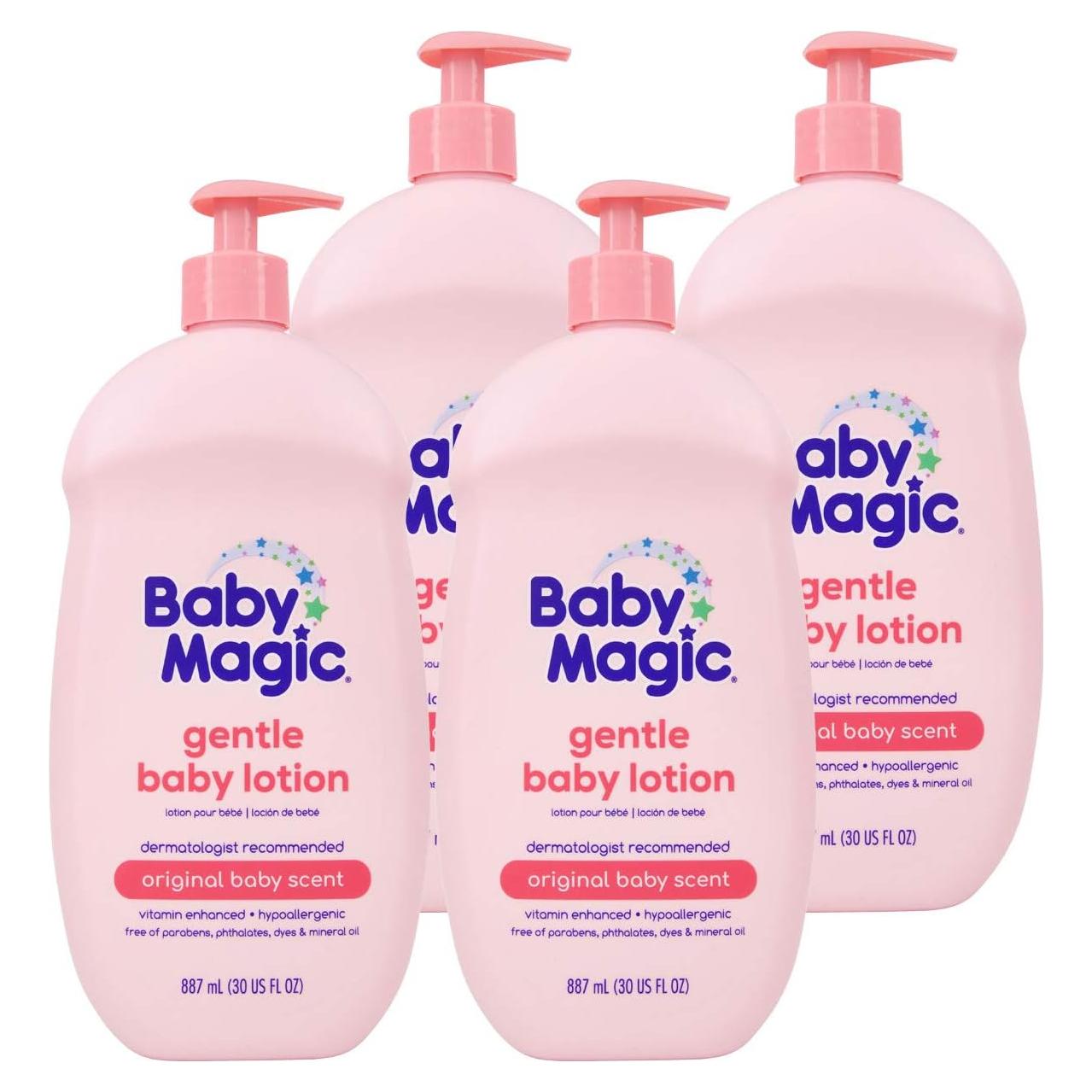 Loción Suave para Bebés Baby Magic 30 Oz | Pack de 4 | Hipoalergénica