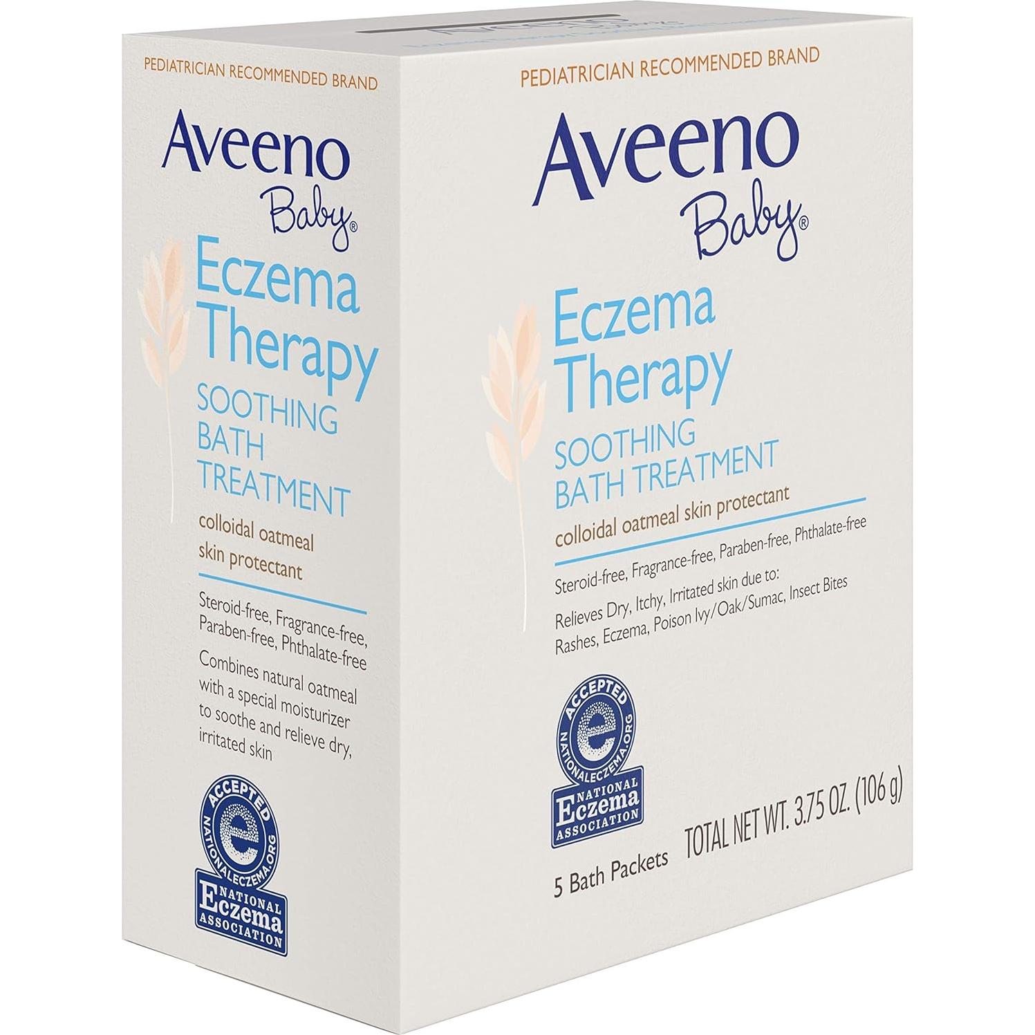 Tratamiento de Baño Calmante Aveeno Baby 5 Paquetes Eczema