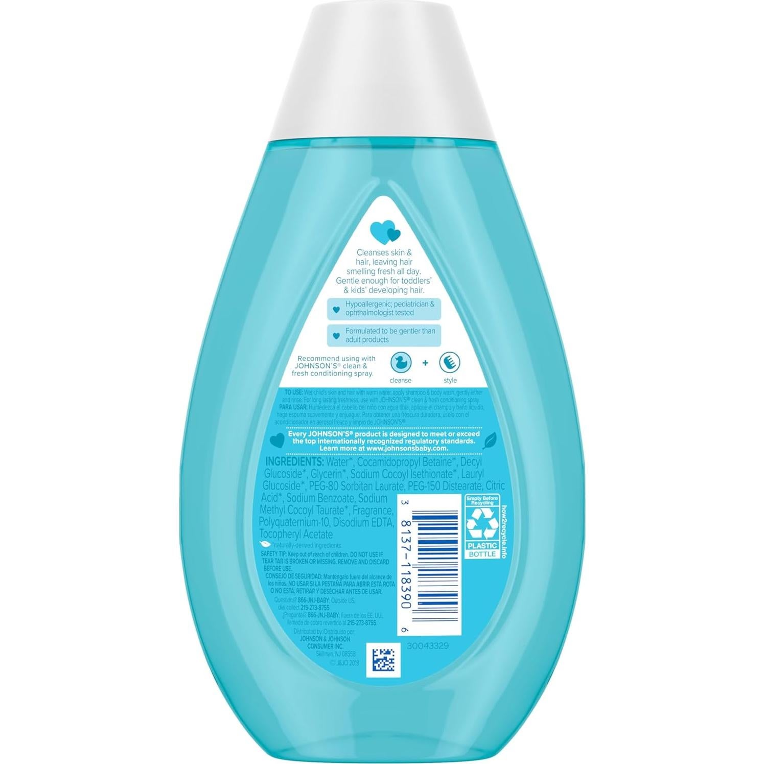 Champú y Gel de Baño Johnson's Clean & Fresh 402 ml 2 en 1
