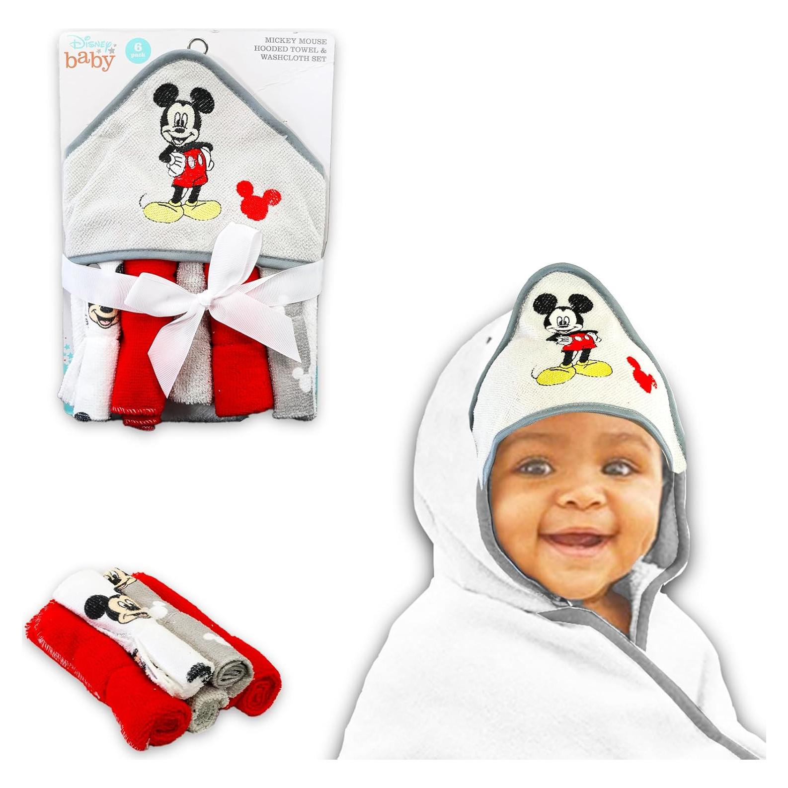 Conjunto de Toallas con Capucha Mickey Mouse - Microfibra 66x76 cm