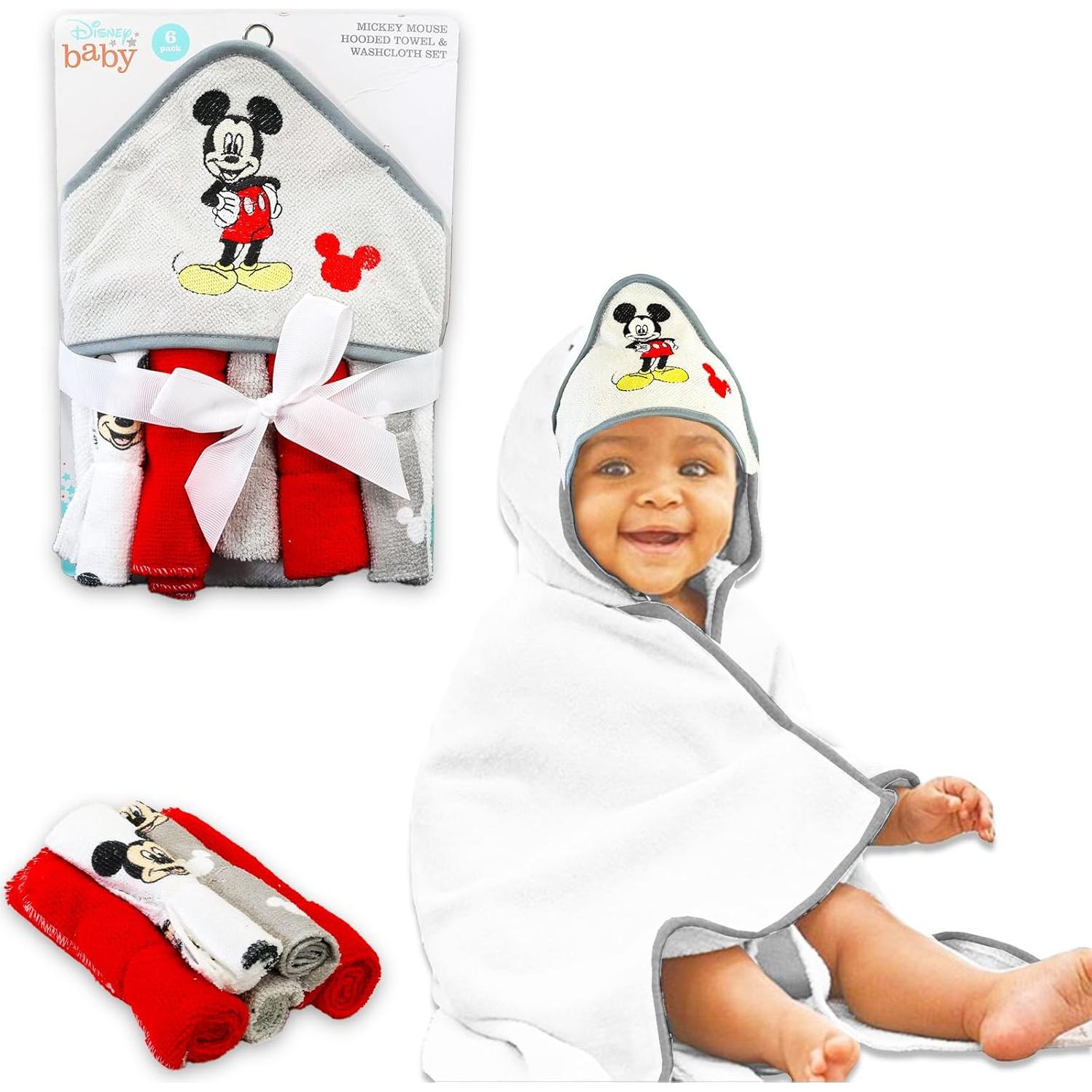 Conjunto de Toallas con Capucha Mickey Mouse - Microfibra 66x76 cm