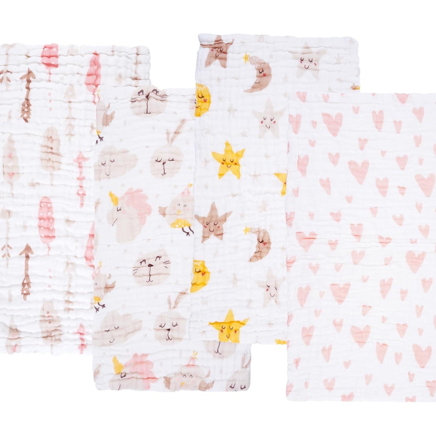 Pañales de Muselina Viviland 100% Algodón 4 Piezas 25.4x50.8cm