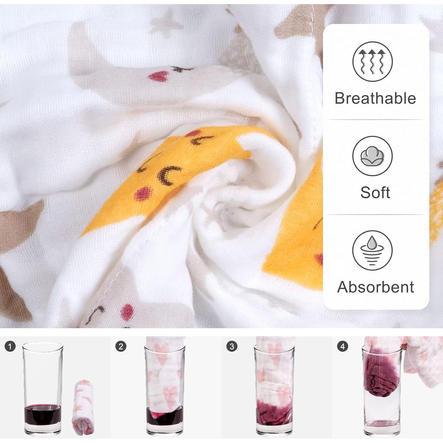 Pañales de Muselina Viviland 100% Algodón 4 Piezas 25.4x50.8cm