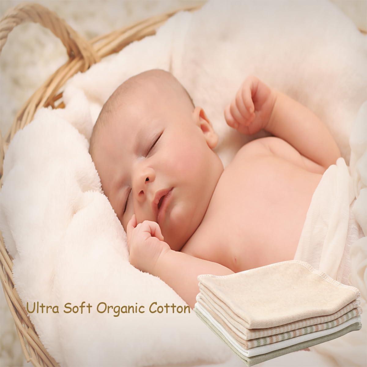 Paquete de 5 Toallitas de Algodón Orgánico para Bebés 25x25cm